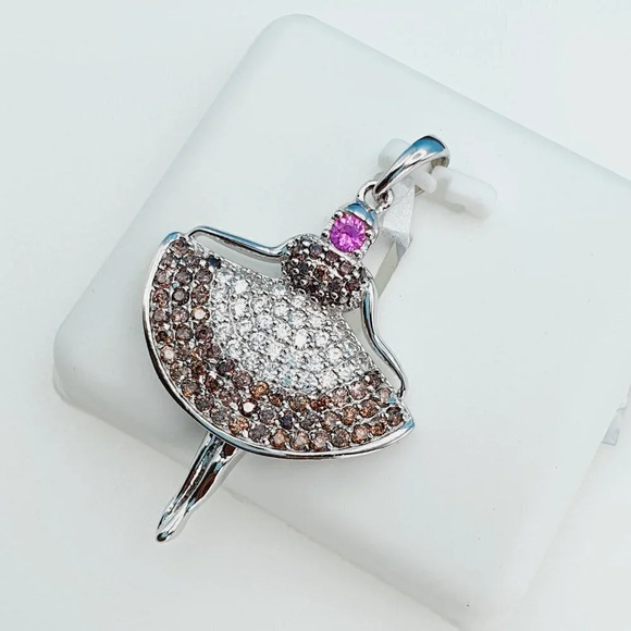925 Sterling Silver Cubic Zirconia Pendant, UU1P6A6039 - Picture 7 of 8